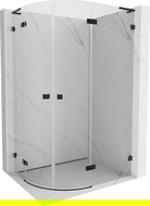 Mexen Lunar L půlkruhový sprchový kout pravý 100 x 80 cm, průhledný, černý - 833L-100P-080L-70-00