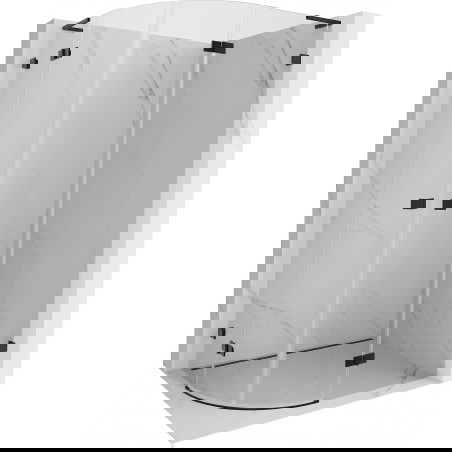 Mexen Lunar L sprchový kout čtvrtkruhový výklopný pravý 100 x 90 cm, transparentní, černý - 833L-100P-090L-70-00