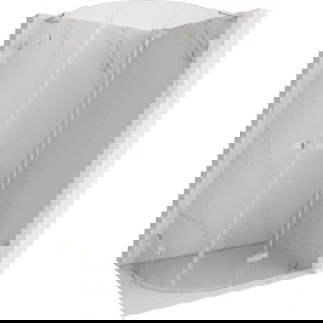 Mexen Lunar L půlkruhová sprchová kabina výklopná pravá 100 x 80 cm, transparentní, kartáčovaný nikl - 833L-100P-080L-97-00