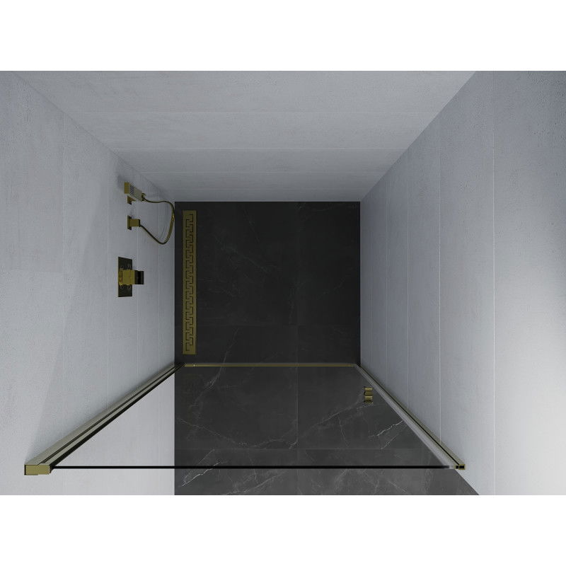 Mexen Pretoria sprchové dveře otočné 70 cm, transparentní, zlaté - 852-070-000-50-00