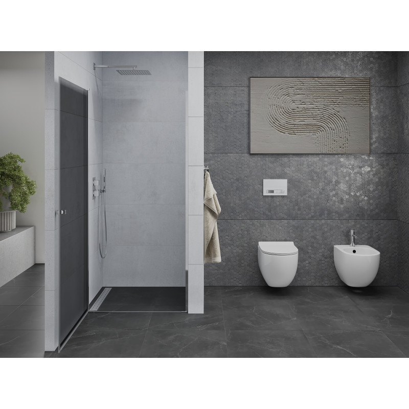 Mexen Pretoria sprchové dveře otevírací 80 cm, grafit, chrom - 852-080-000-01-40