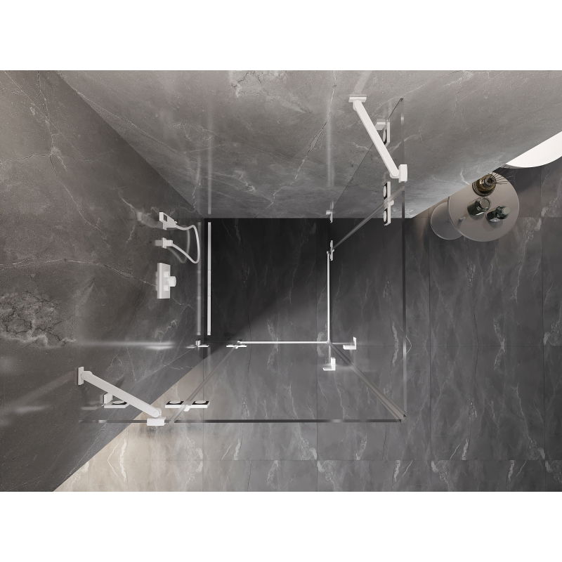 Mexen Lunar Duo sprchový kout 90 x 90 cm, průhledný, bílý - 834-090L-090P-20-00