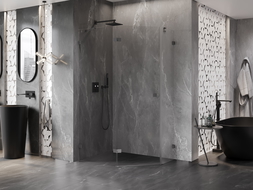 Mexen Lunar Čtyřúhelníková sprchová kabina levá 100 x 80 cm, transparentní, gun metal - 831-100L-080P-95-00-L