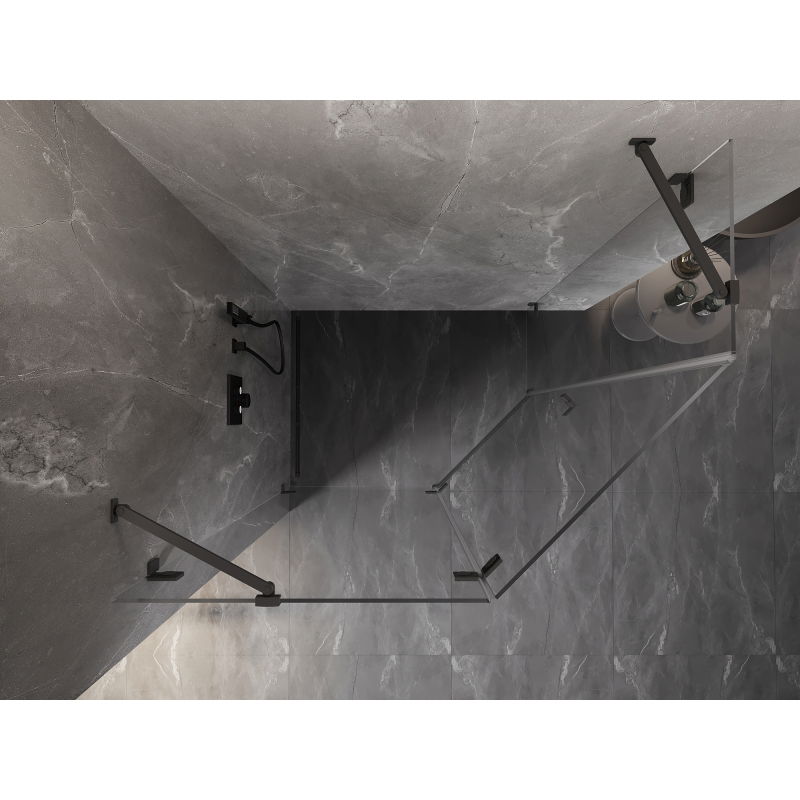 Mexen Lunar pětiúhelníková sprchová kabina pantová levá 100 x 90 cm, transparentní, gun metal - 831-100L-090P-95-00-L