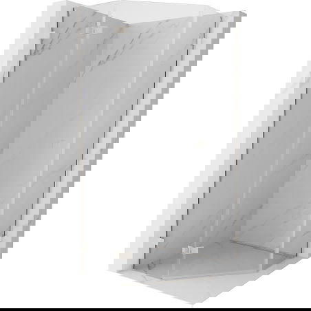 Mexen Lunar pětiúhelníkový sprchový kout levý 90 x 90 cm, transparentní, kartáčovaný nikl - 831-090L-090P-97-00-L