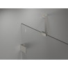 Mexen Lunar pětiúhelníkový sprchový kout s otvíratelnými dveřmi vlevo 90 x 90 cm, průhledný, kartáčovaný nikl