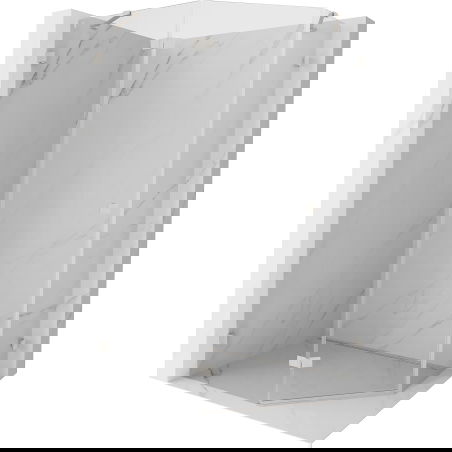 Mexen Lunar sprchový kout pětiúhelníkový otočný levý 100 x 80 cm, transparentní, kartáčovaný nikl