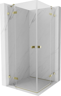 Mexen Lunar Duo sprchový kout s otevíracími dveřmi 105 x 105 cm, průhledný, zlatý - 834-105L-105P-50-00