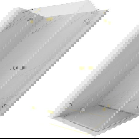 Mexen Lunar Duo sprchová kabina sklápěcí levá 120 x 95 cm, transparentní, zlatá - 834-120L-095P-50-00