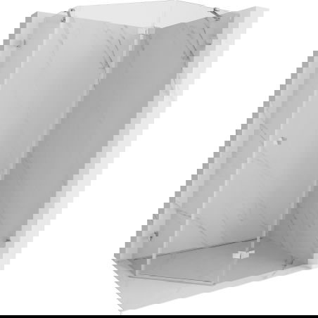 Mexen Lunar pětiúhelníková sprchová zástěna s pravým otevíráním 100 x 80 cm, transparentní, chrom - 831-100P-080L-01-00-P