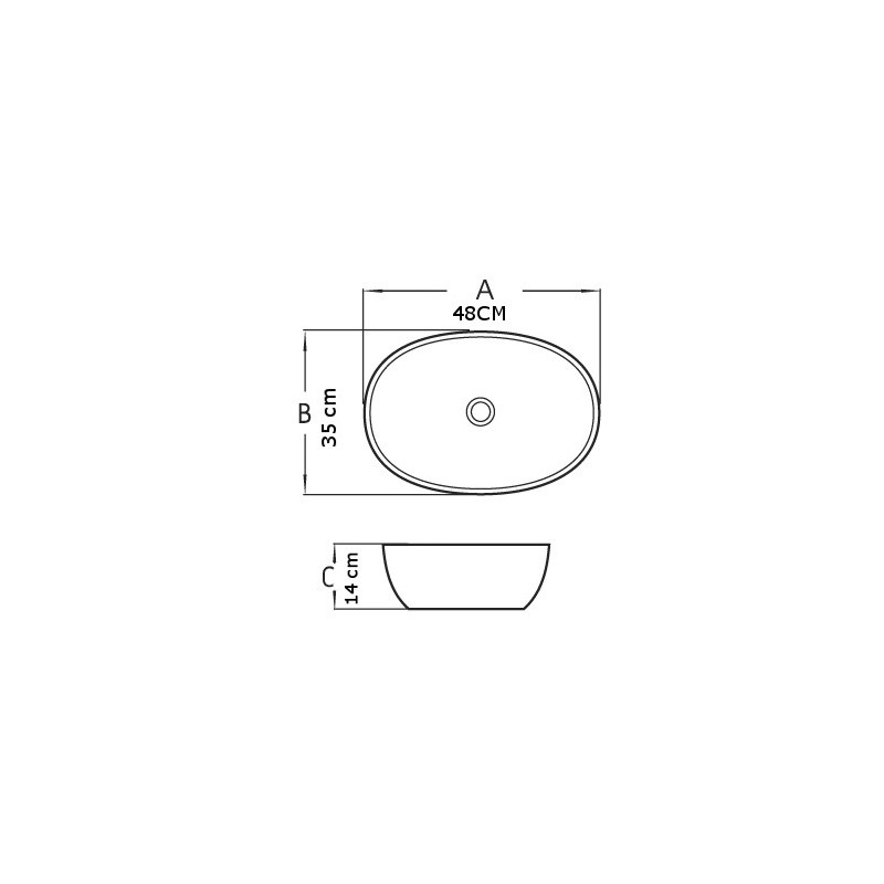 Mexen Viki umyvadlo na desku 48 x 35 cm, světle šedá mat - 21054861