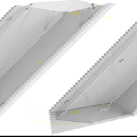 Mexen Lunar pětiúhelníková sprchová kabina pravá, 100 x 80 cm, transparentní, zlatá - 831-100P-080L-50-00-P