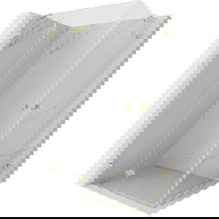 Mexen Lunar Duo sprchová kabina otevírací levá 115 x 90 cm, transparentní, zlatá kartáčovaná - 834-115L-090P-55-00