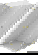 Mexen Lunar Duo sprchový kout s otevíracími dveřmi vlevo 120 x 70 cm, průhledný, zlatý kartáčovaný - 834-120L-070P-55-00