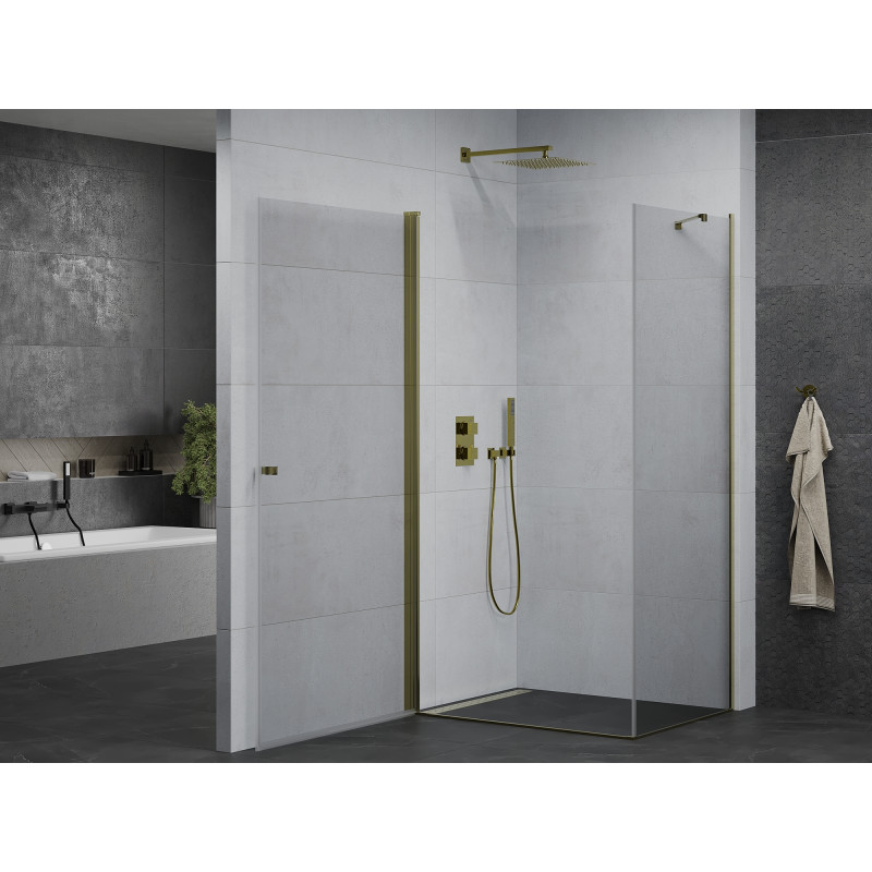 Mexen Pretoria sprchová kabina s otočnými dveřmi 90 x 100 cm, transparentní, zlatá - 852-090-100-50-00