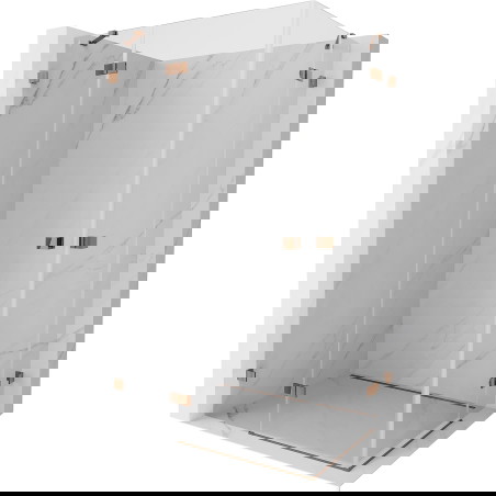 Mexen Lunar Duo sprchová kabina výkyvná levá 95 x 75 cm, transparentní, růžové zlato - 834-095L-075P-60-00