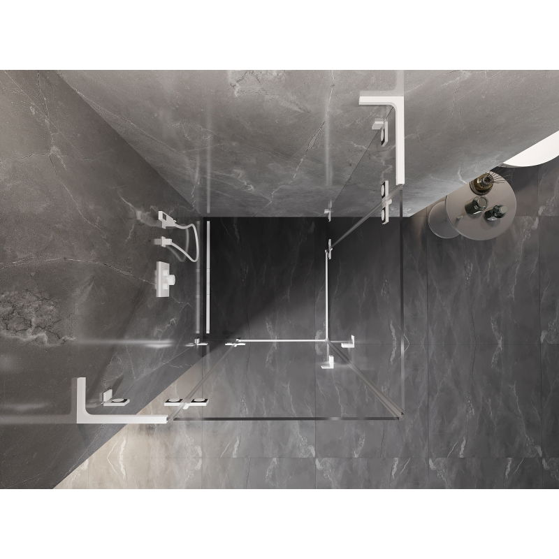 Mexen Lunar L Duo sprchový kout 90 x 90 cm, průhledný, bílý - 834L-090L-090P-20-00