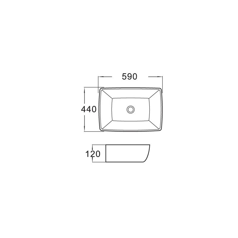 Mexen Ana umyvadlo na desku 59 x 44 cm, bílá - 21095900