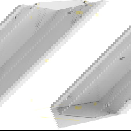 Mexen Lunar pětiboká sprchová kabina výklopná pravá 100 x 100 cm, transparentní, zlatá - 831-100P-100L-50-00-P