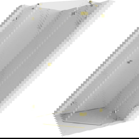 Mexen Lunar pětiúhelníkový sprchový kout s otevíracími dveřmi pravý 100 x 100 cm, transparentní, zlatý