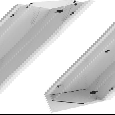 Mexen Lunar černá, pravá pantová pětiúhelníková sprchová kabina 90 x 90 cm, transparentní - 831-090P-090L-70-00-P