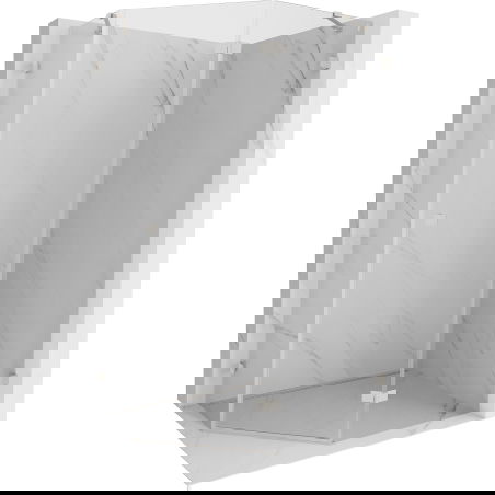 Mexen Lunar pětiúhelníkový sprchový kout s otevíráním doprava 100 x 80 cm, průhledný, kartáčovaný nikl