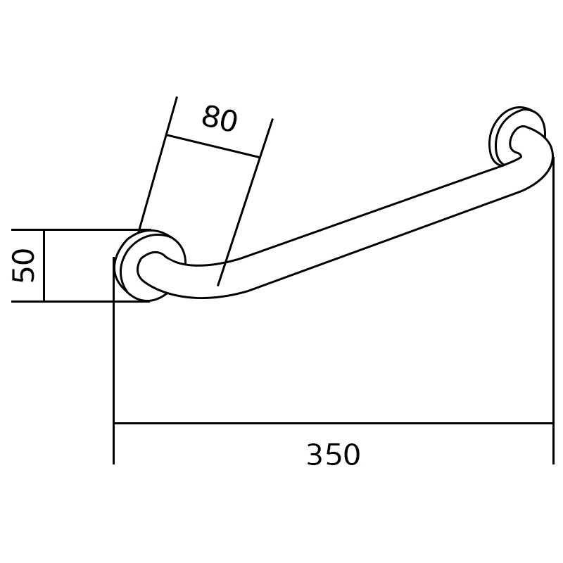 Mexen nástěnné madlo 35 cm, černé - 70101630-70