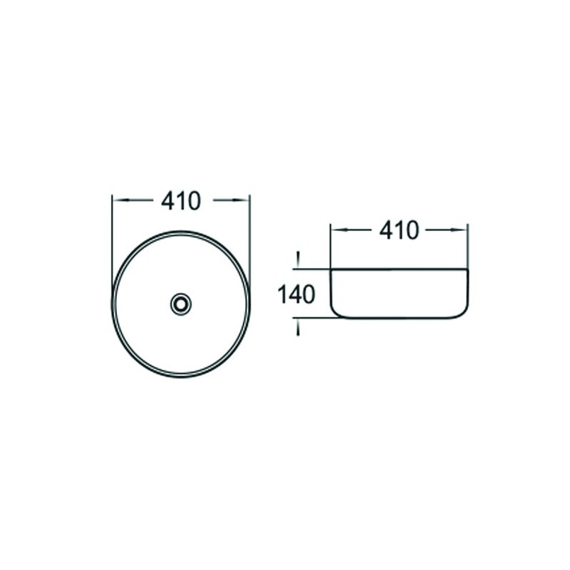 Mexen Tina umyvadlo na desce 41x41 cm, bílá - 21144100