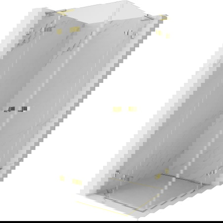 Mexen Lunar L Duo sprchový kout s otočnými dveřmi 115 x 115 cm, průhledný, zlatý - 834L-115L-115P-50-00