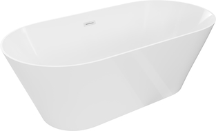 Mexen Luna Slim volně stojící vana 170 x 75 cm, bílá, bílý přepad - 52041707500-20