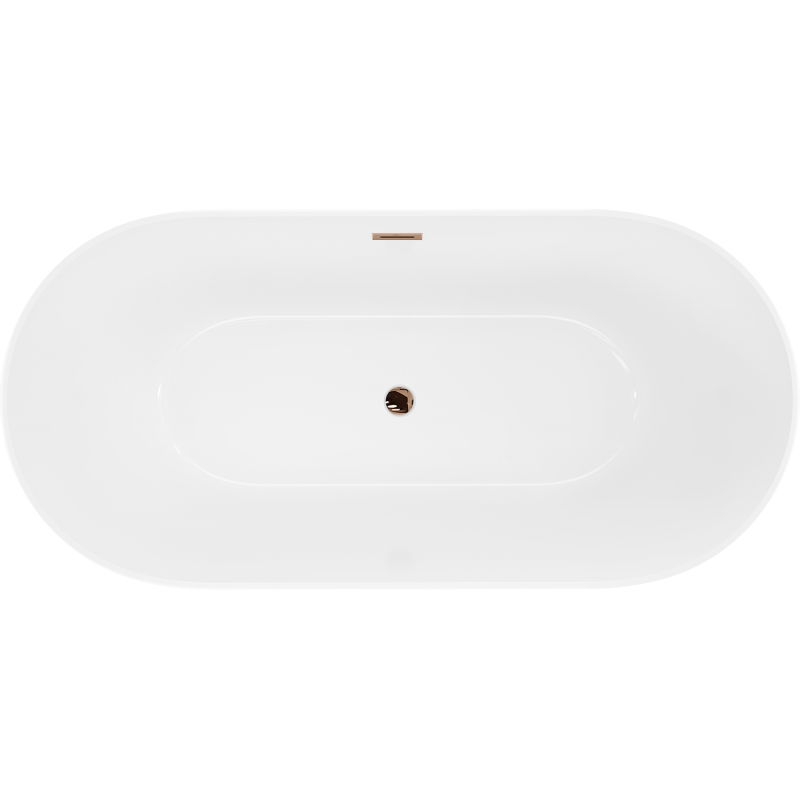 Mexen Luna Slim volně stojící vana 170 x 75 cm, bílá, přepad růžové zlato - 52041707500-60