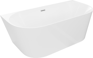 Mexen Oval Slim volně stojící vana u zdi 170 x 80 cm, bílá, přepad chrom - 52661708000-01
