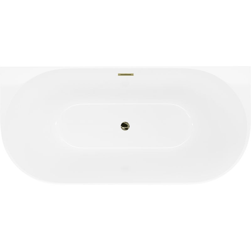 Mexen Oval Slim volně stojící přisazená vana 170 x 80 cm, bílá, přepad zlatý - 52661708000-50
