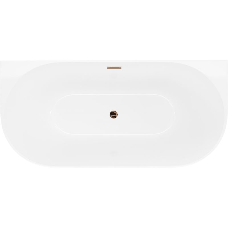 Mexen Oval Slim volně stojící přisazená vana 170 x 80 cm, bílá, přepad růžové zlato - 52661708000-60