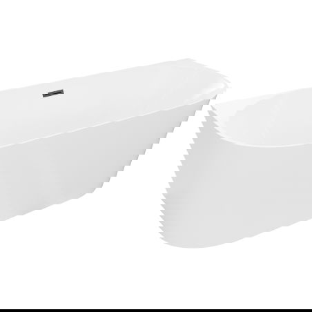 Mexen Oval Slim volně stojící přistěnná vana 170 x 80 cm, bílá, přepad černý - 52661708000-70