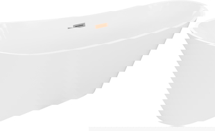 Mexen Dora vana volně stojící 150 x 75 cm, bílá, přepad měď kartáčovaná - 52071507500-65