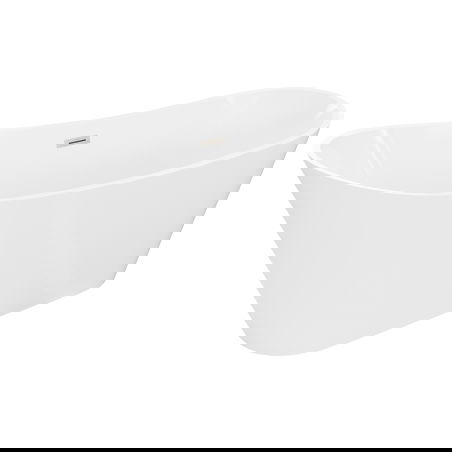 Mexen Dora volně stojící vana 150 x 75 cm, bílá, přepad kartáčovaný nikl - 52071507500-97