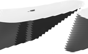 Mexen Dora volně stojící vana 150 x 75 cm, bílá/černá, přepad gun gray kartáčovaný - 52071507575-66