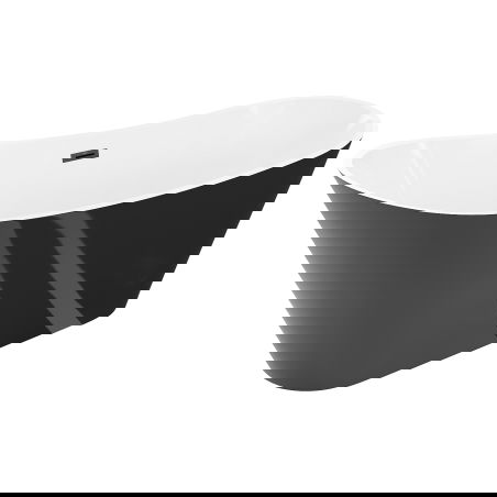 Mexen Dora volně stojící vana 150 x 75 cm, bílá/černá, černý přepad - 52071507575-70