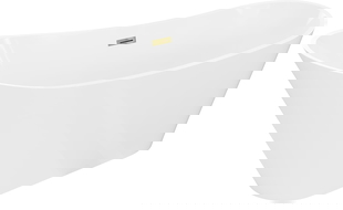 Mexen Dora vana volně stojící 160 x 75 cm, bílá, přepad zlatý - 52071607500-50