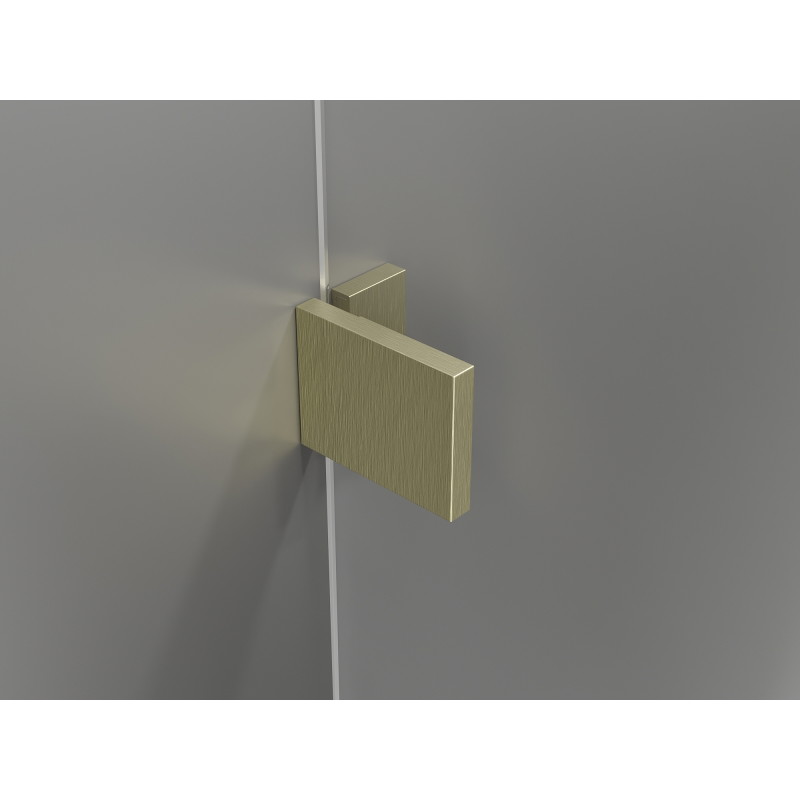 Mexen Lunar L Duo sprchový kout s otevíracími dveřmi vlevo 85 x 80 cm, transparentní, zlatý kartáčovaný