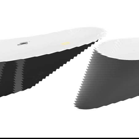 Mexen Dora volně stojící vana 160 x 75 cm, bílá/černá, přepad zlatý - 52071607575-50