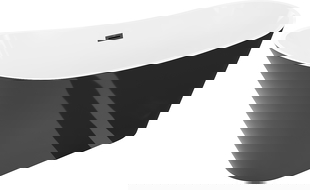 Mexen Dora volně stojící vana 170 x 75 cm, bílá/černá, černý přepad - 52071707575-70