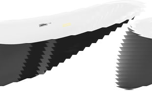 Mexen Lotos volně stojící vana 140 x 75 cm, bílá/černá, přepad zlatý - 52051407775-50