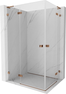 Mexen Lunar L Duo sprchový kout se skleněnými dveřmi na levé straně 100 x 80 cm, transparentní, růžové zlato