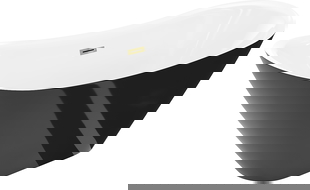 Mexen Lotos volně stojící vana 160 x 75 cm, bílá/černá, zlatý přepad - 52051607775-50