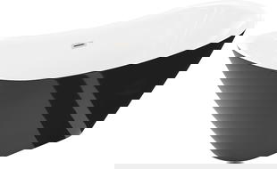 Mexen Lotos volně stojící vana 160 x 75 cm, bílá/černá, přepad kartáčovaný nikl - 52051607775-97