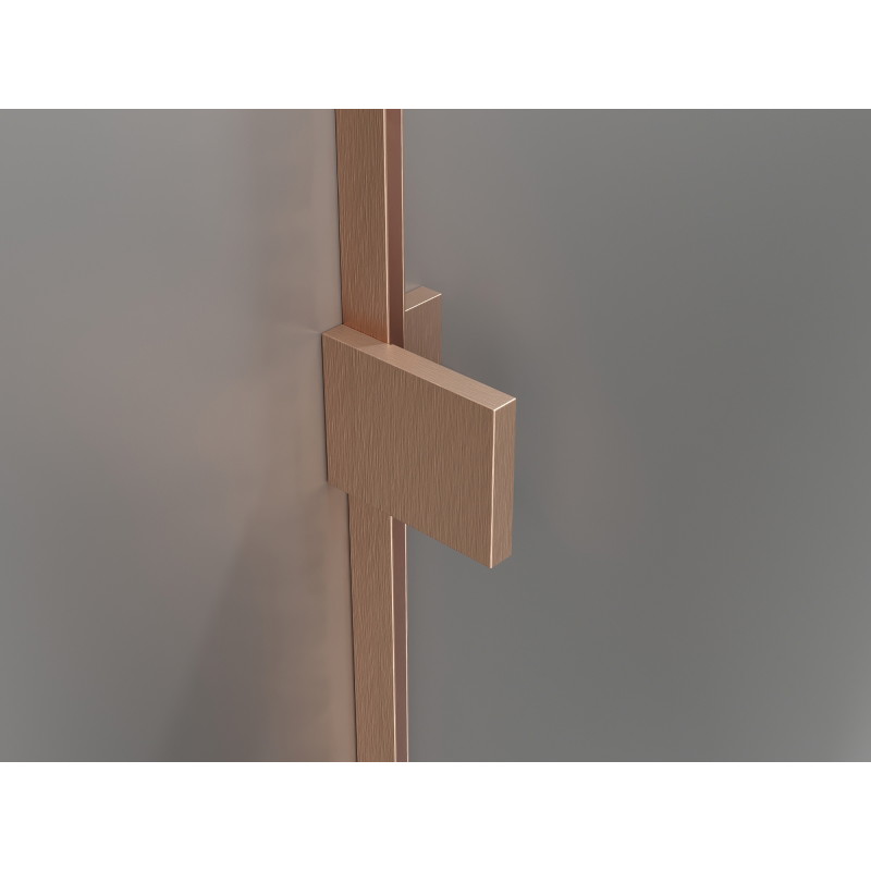 Mexen Lunar Duo sprchová kabina otočná levá 80 x 70 cm, transparentní, kartáčovaná měď - 834-080L-070P-65-00