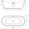 Mexen Lotos volně stojící vana 170 x 75 cm, bílá, přepad kartáčovaný nikl - 52051707700-97