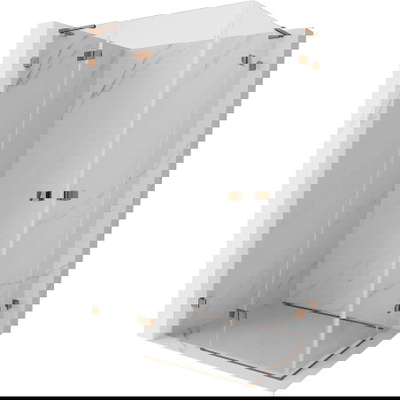 Mexen Lunar L Duo sprchový kout s kyvnými dveřmi vlevo, 105 x 75 cm, průhledný, růžové zlato - 834L-105L-075P-60-00